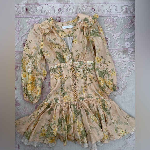 Zimmermann Dresses Zimmermann Amelie Floral Puff Sleeve Corset